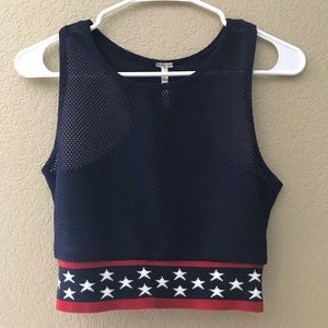 Mesh star crop top
